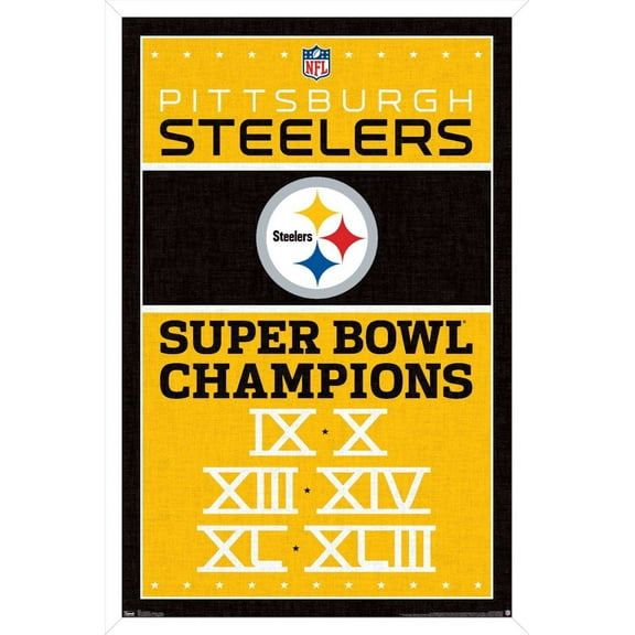 NFL Pittsburgh Steelers - Champions 13 Wall Poster, 14.725" x 22.375", Framed