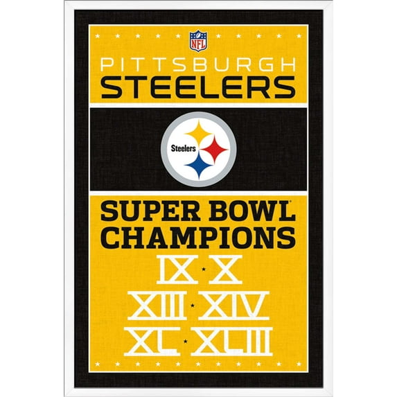 NFL Pittsburgh Steelers - Champions 13 Wall Poster, 22.375" x 34", Framed