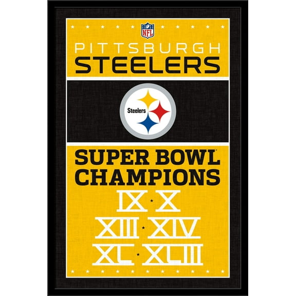 NFL Pittsburgh Steelers - Champions 13 Wall Poster, 22.375" x 34", Framed