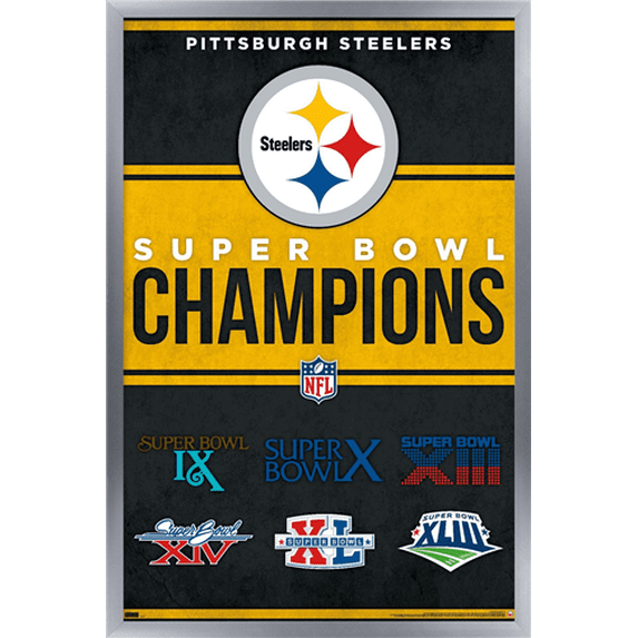 NFL Pittsburgh Steelers - Champions 23 Wall Poster, 14.725" x 22.375" Framed