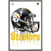 NFL Pittsburgh Steelers - Drip Helmet 20 Wall Poster, 22.375" x 34", Framed