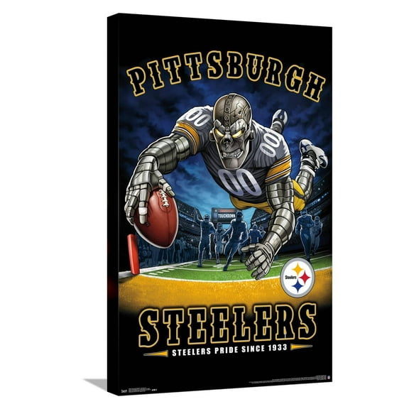 NFL Pittsburgh Steelers - End Zone 17 Canvas Wall Poster, 14.725" x 22.375"