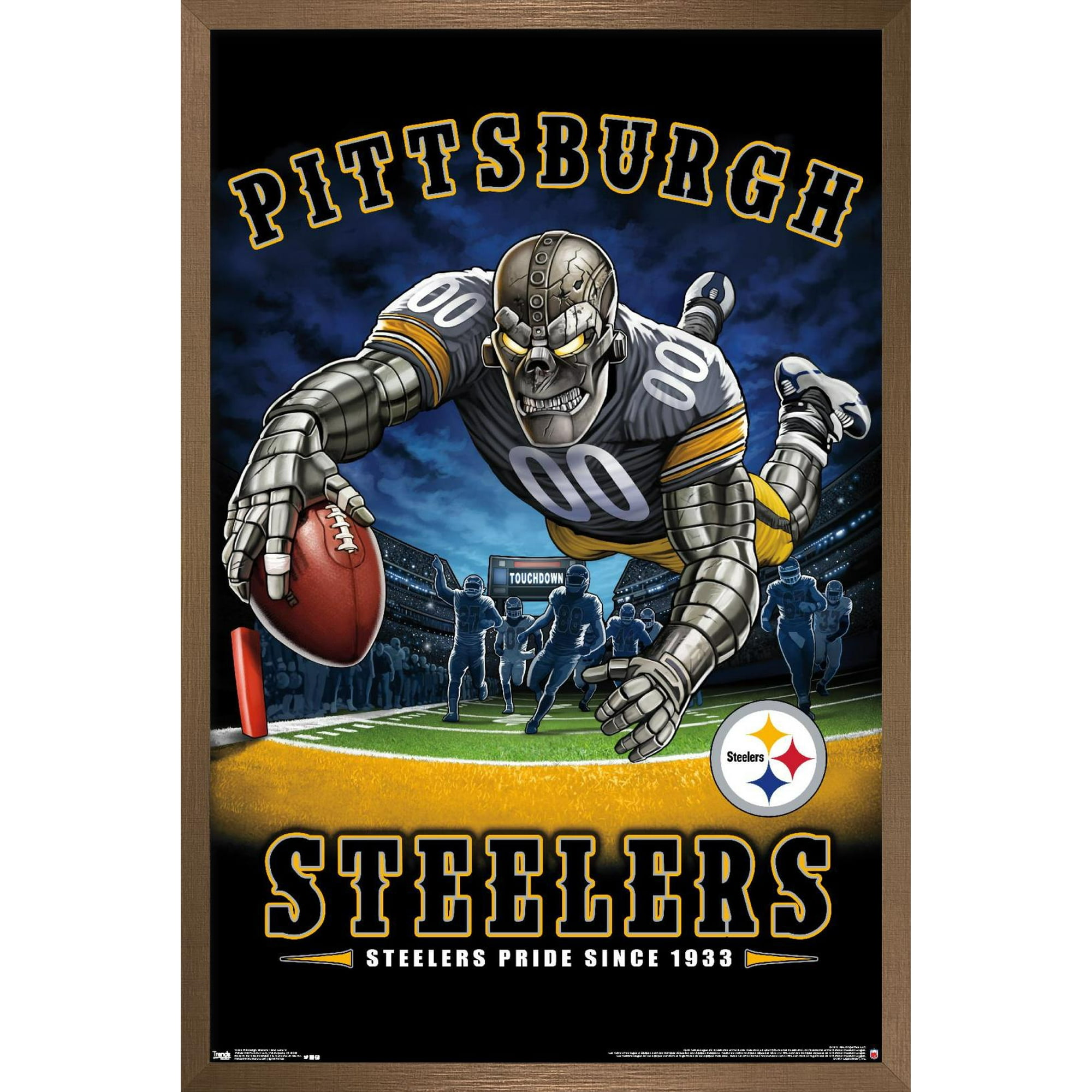 NFL Pittsburgh Steelers - Helmet 16 Wall Poster with Magnetic Frame,  22.375 x 34 