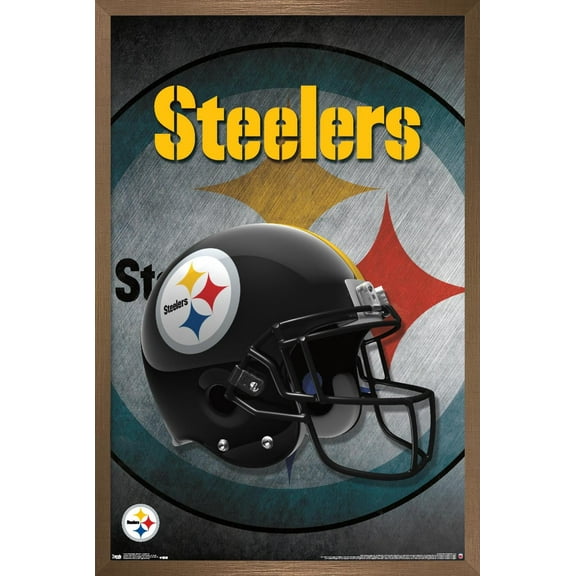 NFL Pittsburgh Steelers - Helmet 16 Wall Poster, 14.725" x 22.375", Framed