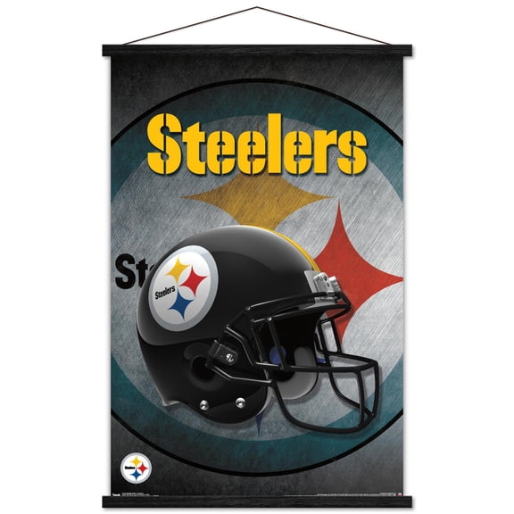 NFL Pittsburgh Steelers - Helmet 16 Wall Poster with Wooden Magnetic Frame, 22.375" x 34"