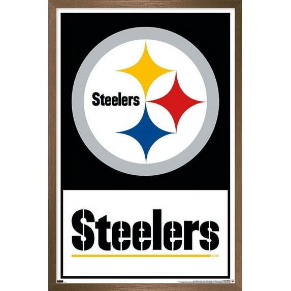 NFL Pittsburgh Steelers - Logo 21 Wall Poster, 22.375" x 34", Framed