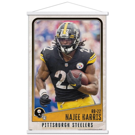 NFL Pittsburgh Steelers - Najee Harris 22 Wall Poster with Magnetic Frame, 22.375" x 34"
