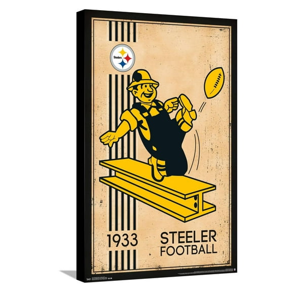 NFL Pittsburgh Steelers - Retro Logo 14 Canvas Wall Poster, 14.725" x 22.375"
