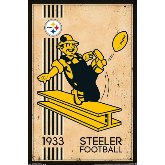 NFL Pittsburgh Steelers - Retro Logo 14 Wall Poster, 14.725" x 22.375"