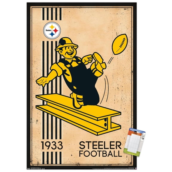 NFL Pittsburgh Steelers - Retro Logo 14 Wall Poster, 22.375" x 34"