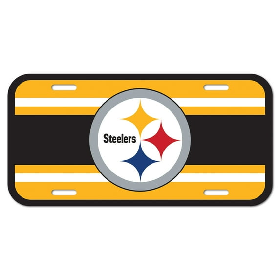 NFL Pittsburgh Steelers Stripe Plastic License Plate