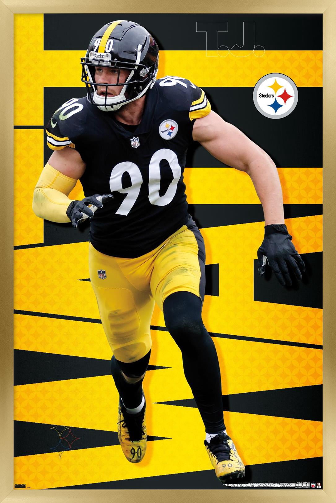 NFL Pittsburgh Steelers - T.J. Watt 21 Wall Poster, 14.725" x 22.375" Framed