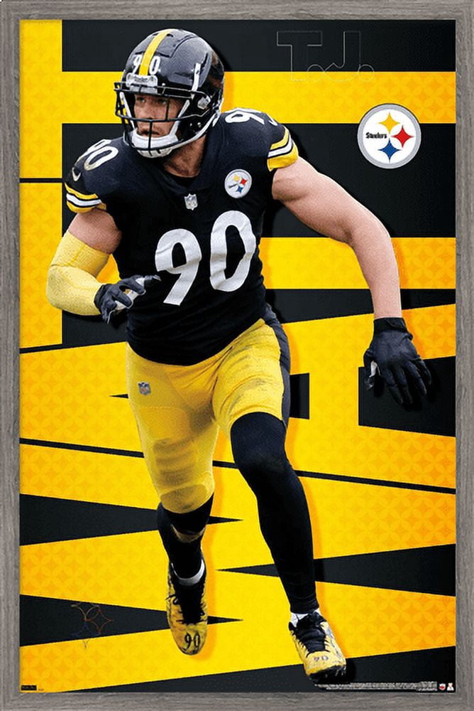 NFL Pittsburgh Steelers - T.J. Watt 21 Wall Poster, 14.725" x 22.375", Framed