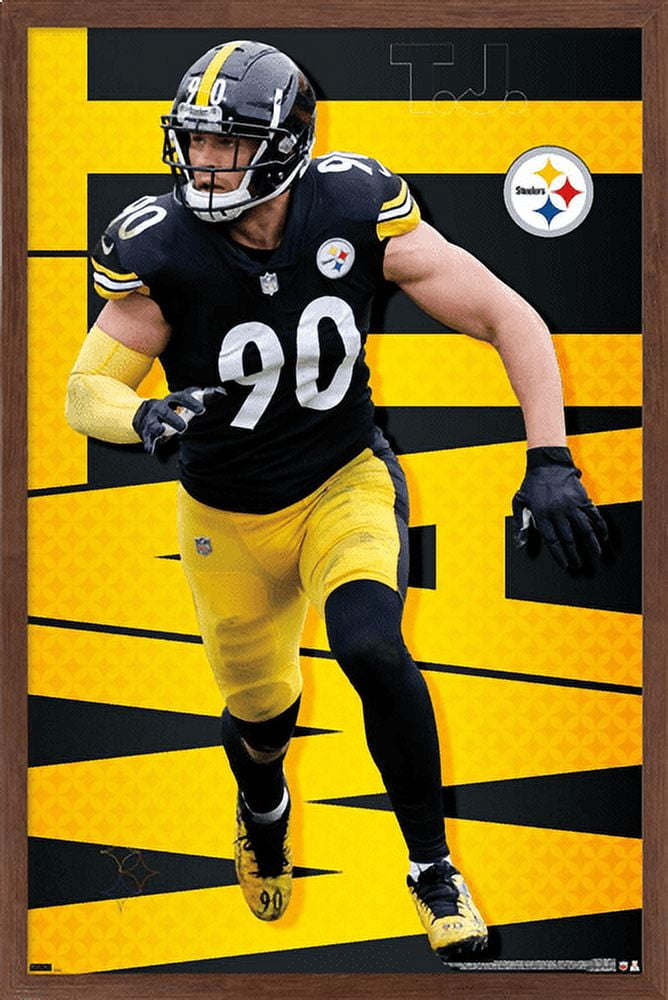 NFL Pittsburgh Steelers - T.J. Watt 21 Wall Poster, 14.725" x 22.375", Framed