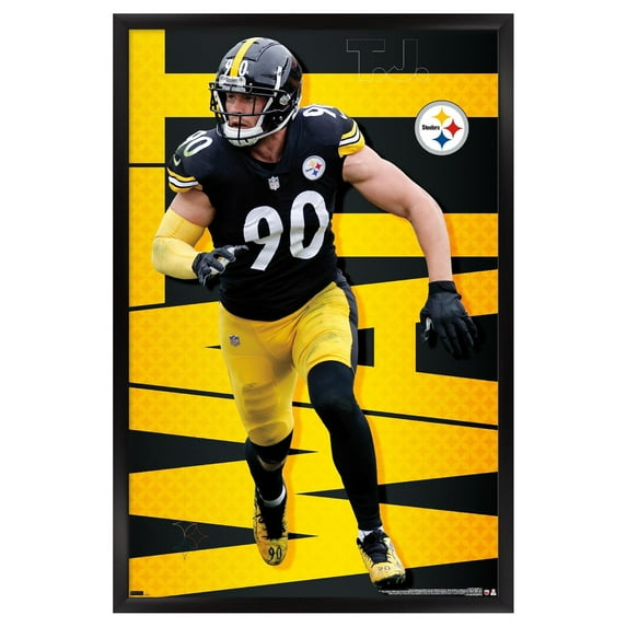NFL Pittsburgh Steelers - T.J. Watt 21 Wall Poster, 22.375" x 34", Framed