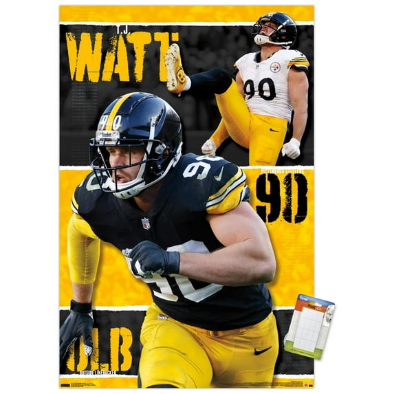 NFL Pittsburgh Steelers - T.J. Watt 24 Wall Poster, 14.725" x 22.375"