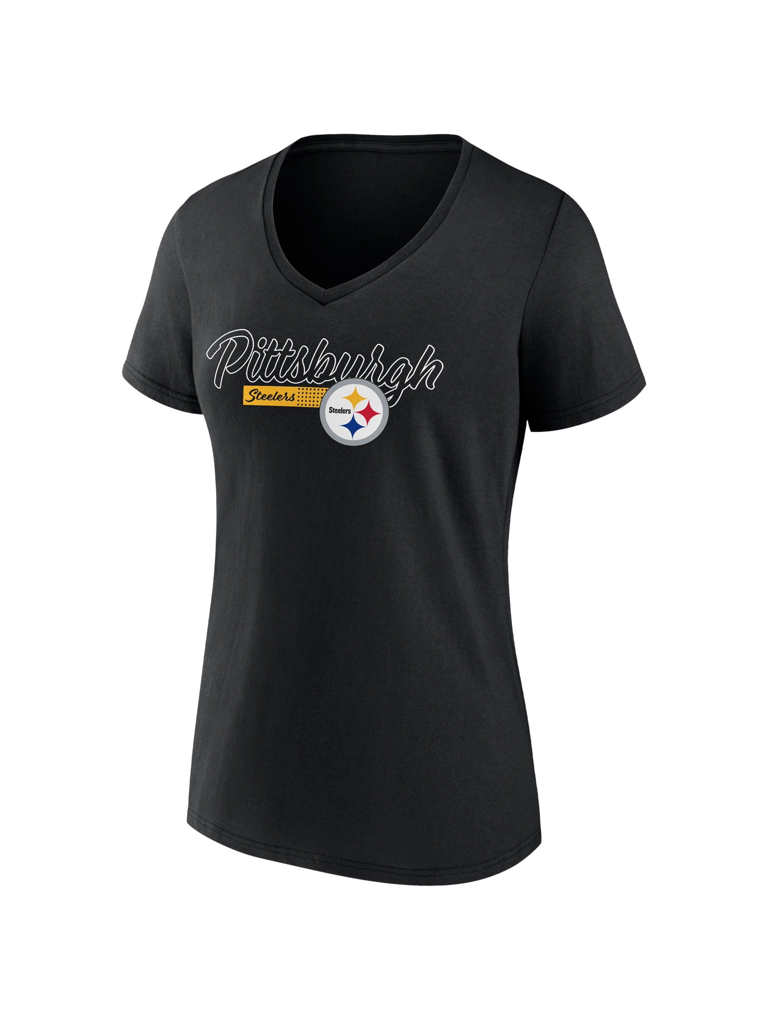 NFL Pittsburgh Steelers Women's Cotton Black Short Sleeve T-Shirt