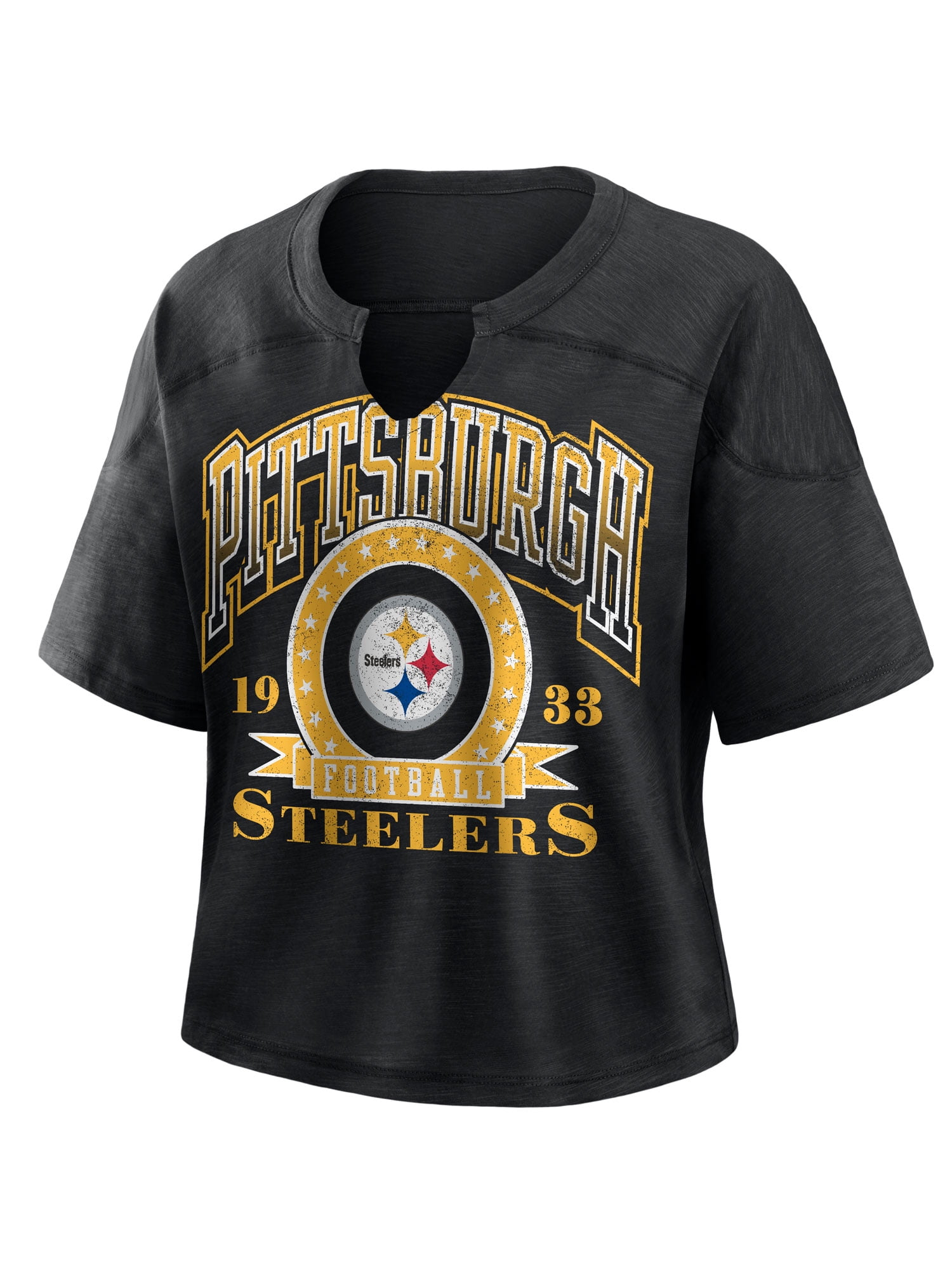 NFL Pittsburgh Steelers Women's Cotton Black Short Sleeve T-Shirt