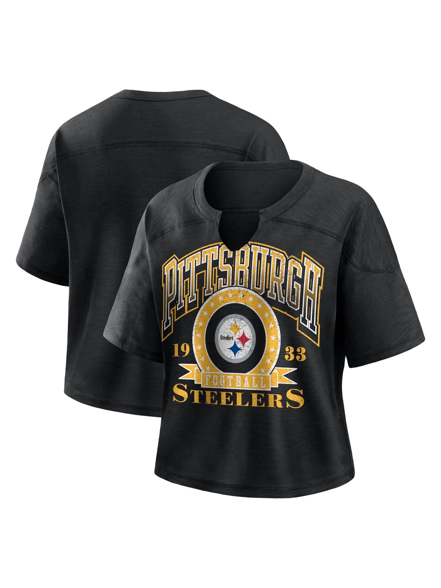 NFL Pittsburgh Steelers Women's Cotton Black Short Sleeve T-Shirt