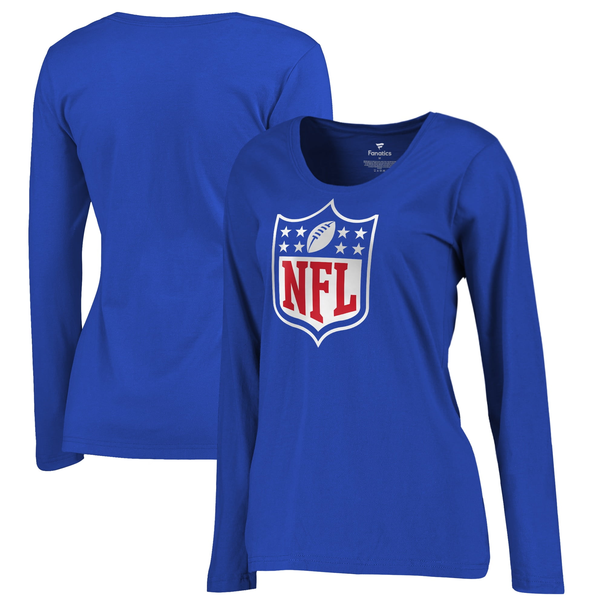 NFL Pro Line by Fanatics Branded Women s NFL Shield Primary Logo Plus Size Long Sleeve T Shirt Royal