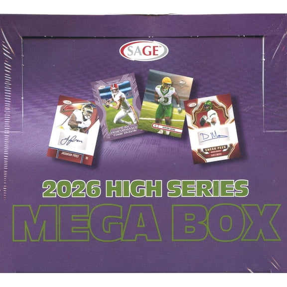 NFL Sage Collectibles 2026 HIGH Series Football Trading Card MEGA Box [8 Packs]