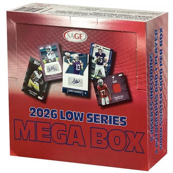 NFL Sage Collectibles 2026 LOW Series Football Trading Card MEGA Box (4 Autographs!)