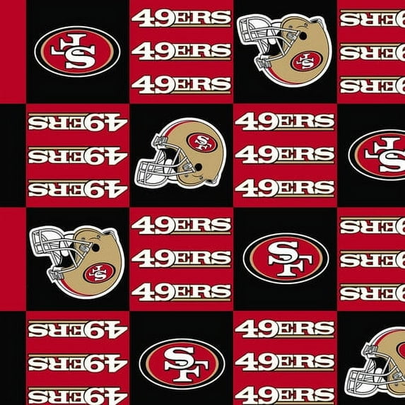 NFL San Francisco 49ERS Polyester Fleece Fabric, per Yard