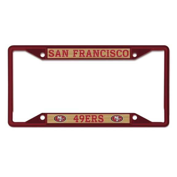 NFL San Francisco 49ERS Team Colored Small Over Small License Plate Frame