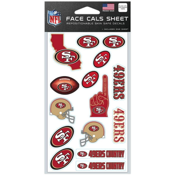 NFL San Francisco 49Ers Prime 4" x 7" Face Cal Sheet