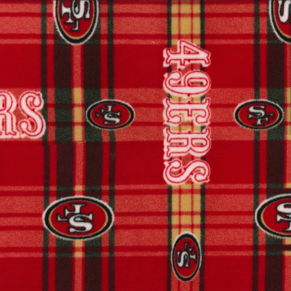 NFL San Francisco 49ers 58" 100% Polyester Fleece Sports Logo Fabric By the Yard, Red