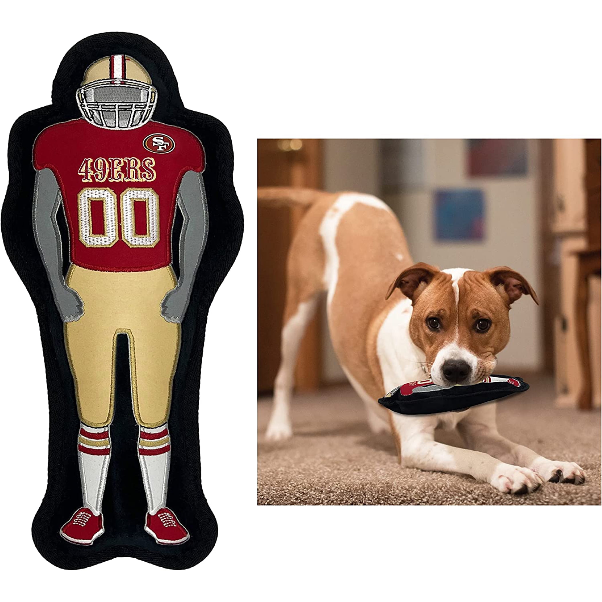 NFL San Francisco 49ers Athletes Player Pet Dog Toy Premium Quality with Built-in Squeaker Chew Toy