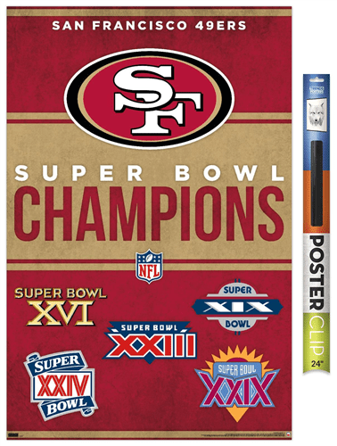 NFL San Francisco 49ers - Champions 23 Wall Poster, 22.375" x 34 ...