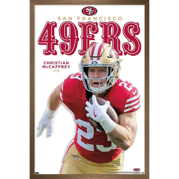 NFL San Francisco 49ers - Christian McCaffrey Feature Series 24 Wall Poster, 14.725" x 22.375" Framed