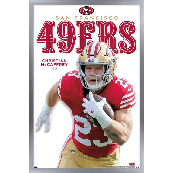NFL San Francisco 49ers - Christian McCaffrey Feature Series 24 Wall Poster, 14.725" x 22.375" Framed