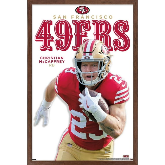 NFL San Francisco 49ers - Christian McCaffrey Feature Series 24 Wall Poster, 22.375" x 34" Framed