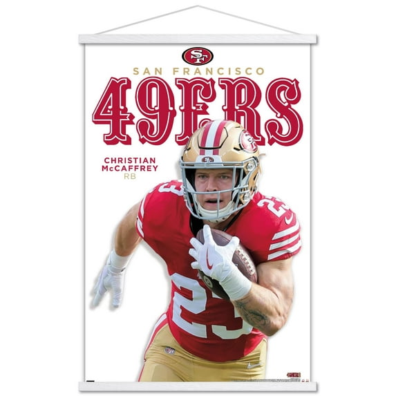 NFL San Francisco 49ers - Christian McCaffrey Feature Series 24 Wall Poster with Magnetic Frame, 22.375" x 34"
