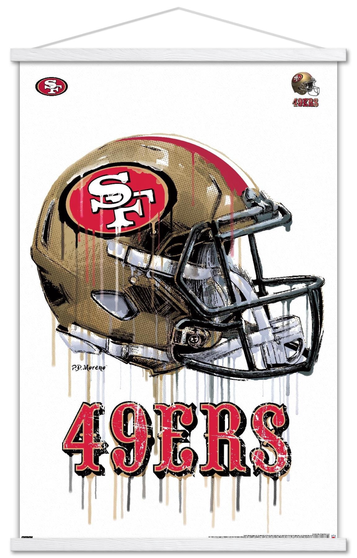 NFL San Francisco 49ers - Drip Helmet 20 Wall Poster with Magnetic ...