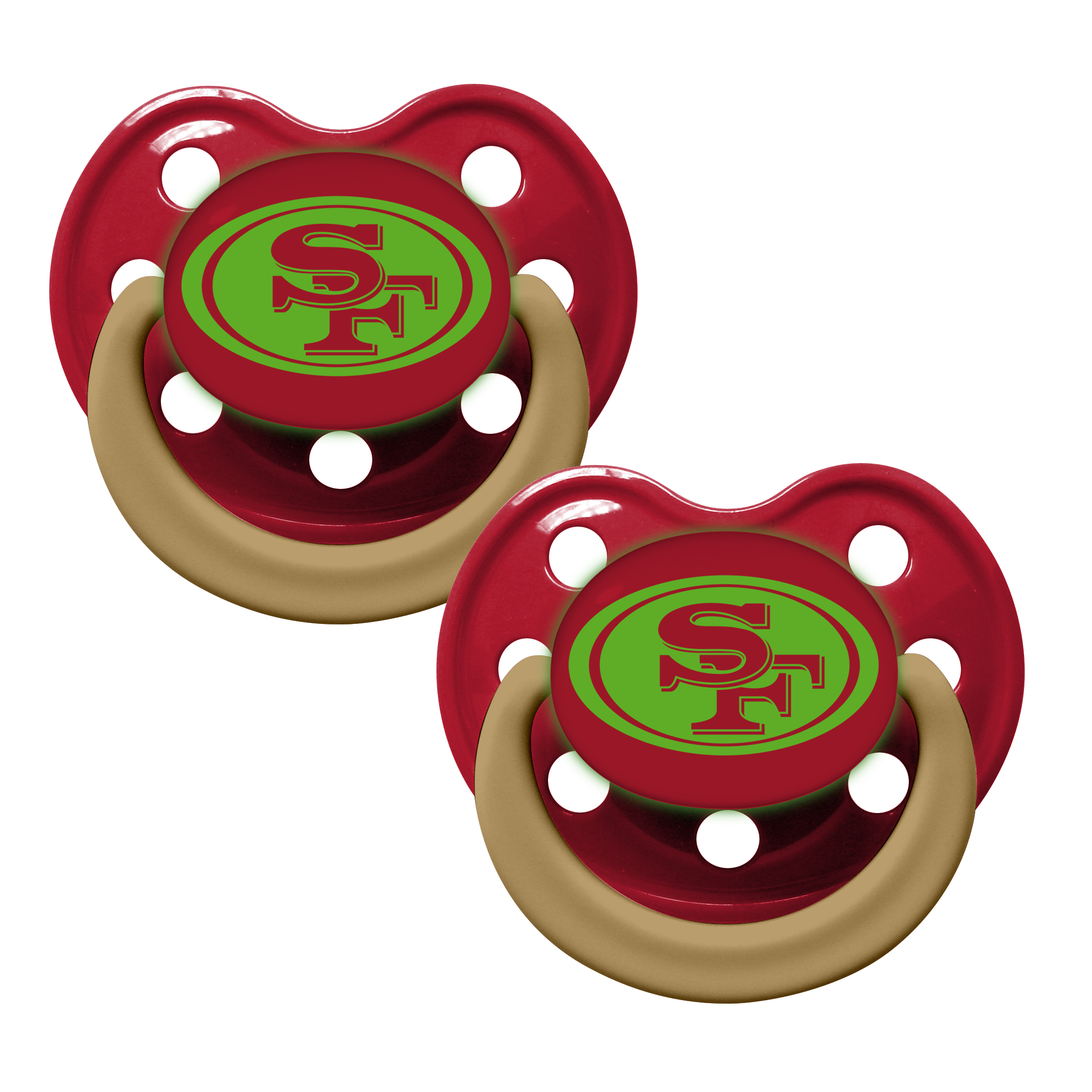 NFL San Francisco 49ers Glow in the Dark 2-Pack Pacifiers - image 1 of 5