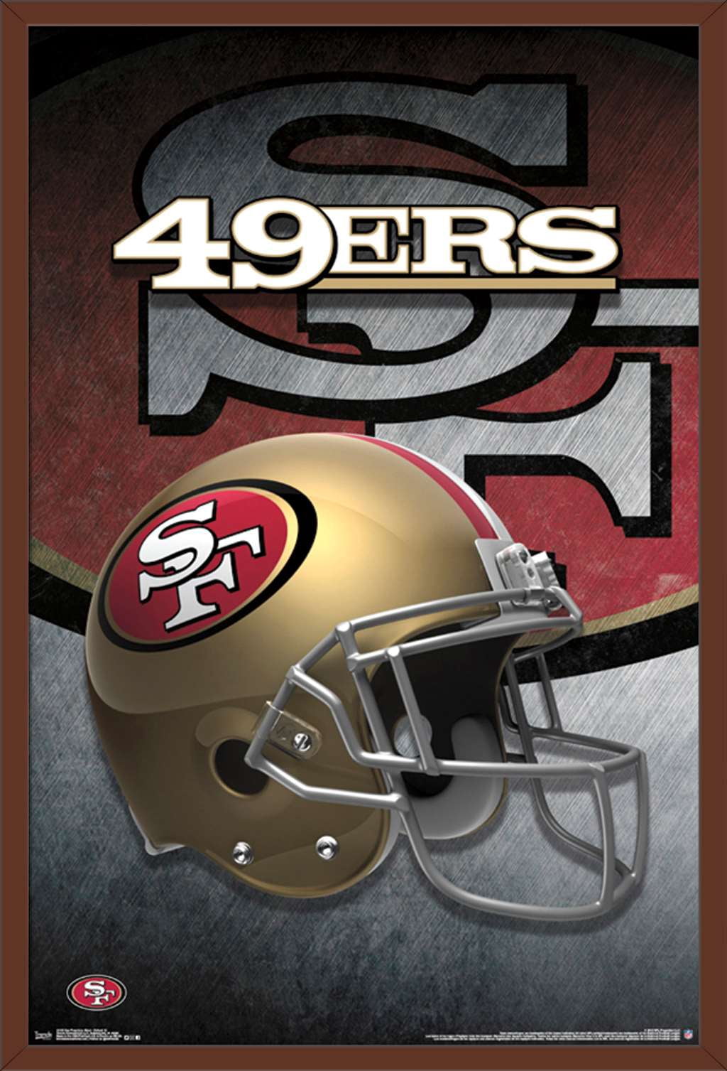 NFL San Francisco 49ers - Helmet 15 Wall Poster, 22.375" x 34", Framed ...