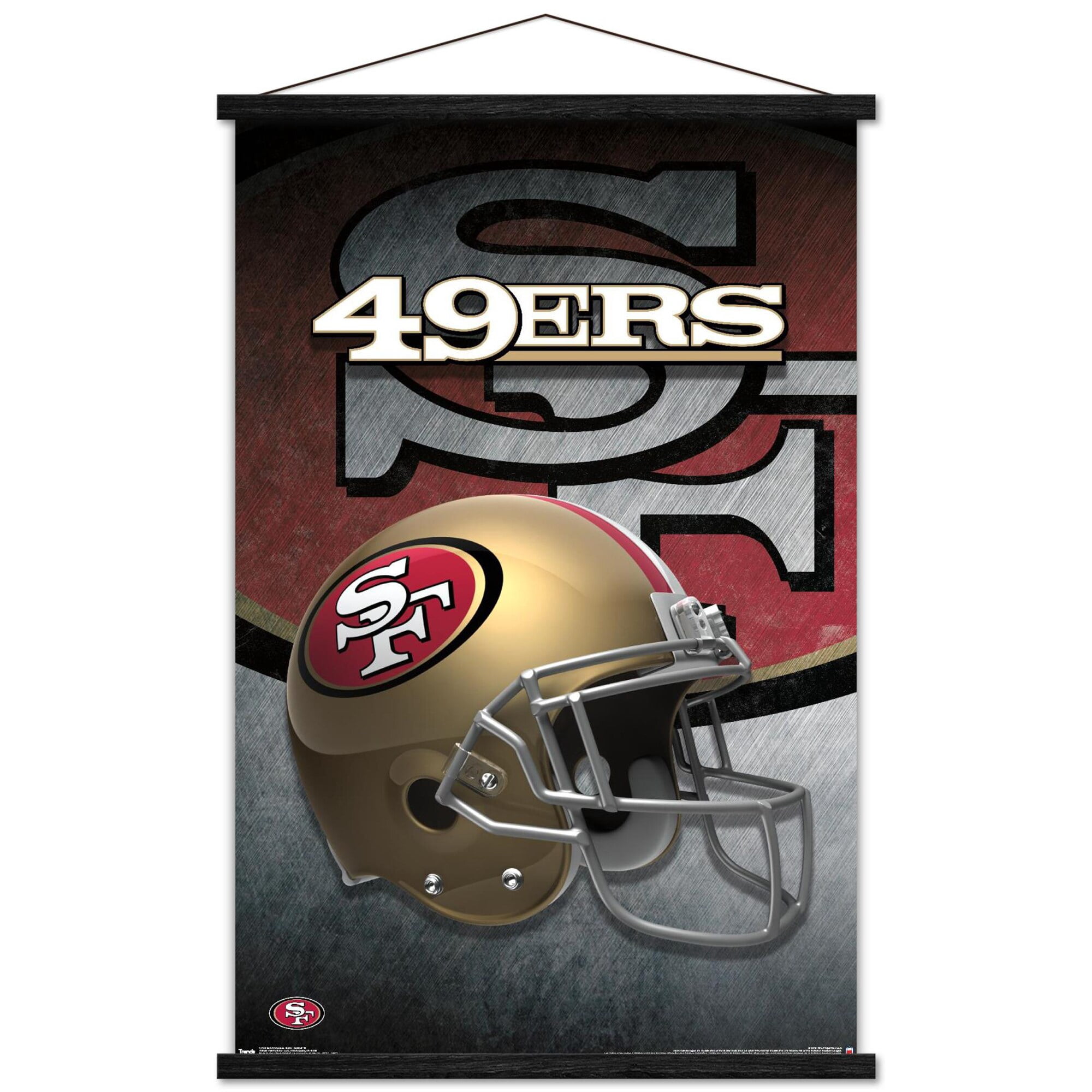 NFL San Francisco 49ers - Helmet 15 Wall Poster with Wooden Magnetic ...