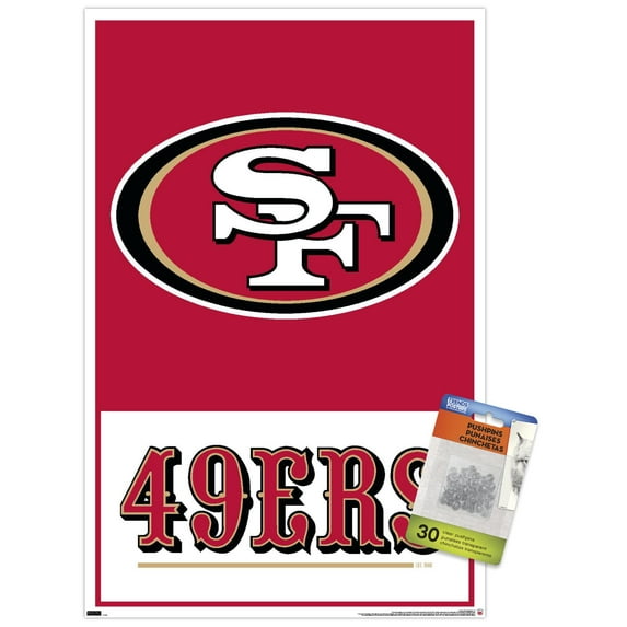NFL San Francisco 49ers - Logo 21 Wall Poster with Pushpins, 14.725" x 22.375"