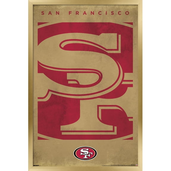 NFL San Francisco 49ers - Logo 25 Wall Poster, 14.725" x 22.375" Framed