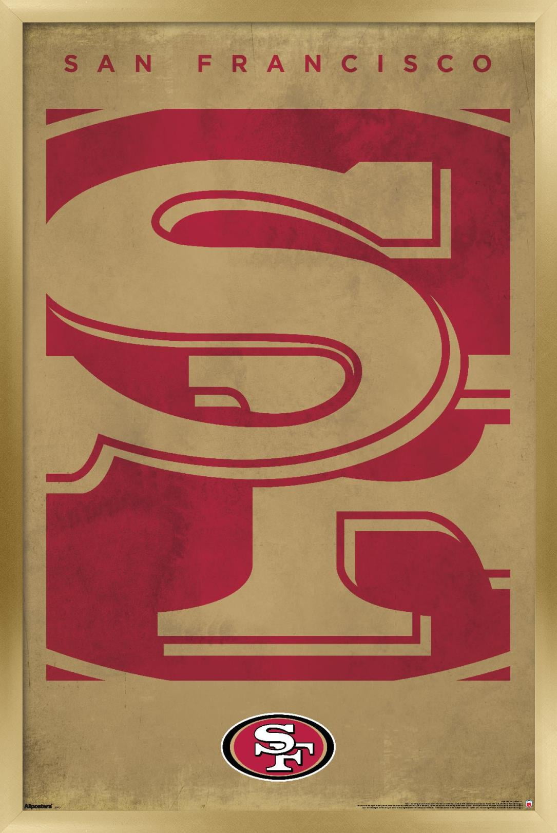 NFL San Francisco 49ers - Logo 25 Wall Poster, 22.375" x 34" Framed ...