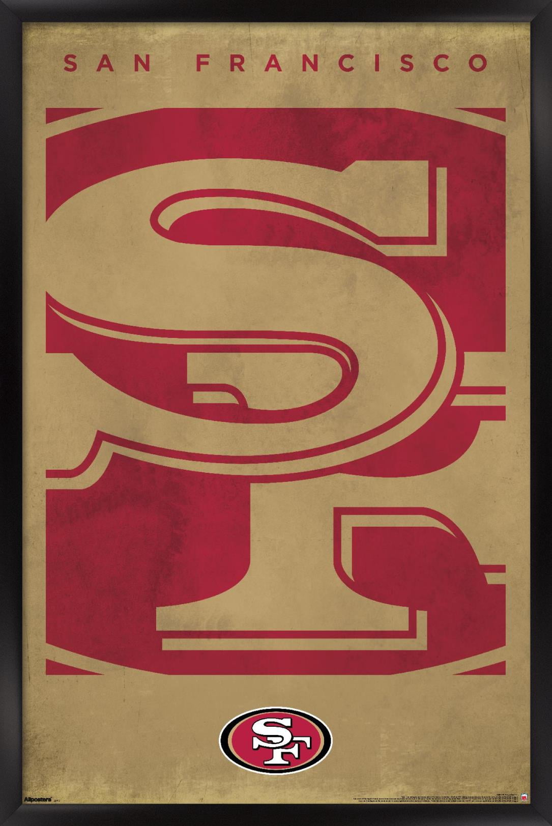 NFL San Francisco 49ers - Logo 25 Wall Poster, 22.375" x 34" Framed ...