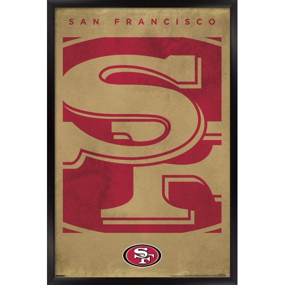 NFL San Francisco 49ers - Logo 25 Wall Poster, 22.375" x 34" Framed