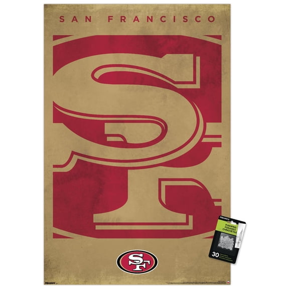 NFL San Francisco 49ers - Logo 25 Wall Poster with Push Pins, 22.375" x 34"