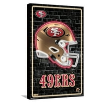 NFL San Francisco 49ers - Neon Helmet 23 Canvas Wall Poster, 14.725" x 22.375"