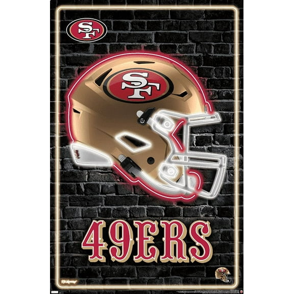 NFL San Francisco 49ers - Neon Helmet 23 Wall Poster, 22.375" x 34"