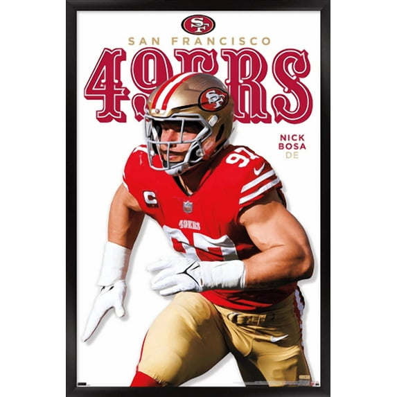 NFL San Francisco 49ers - Nick Bosa Feature Series 23 Wall Poster, 14.725" x 22.375" Framed