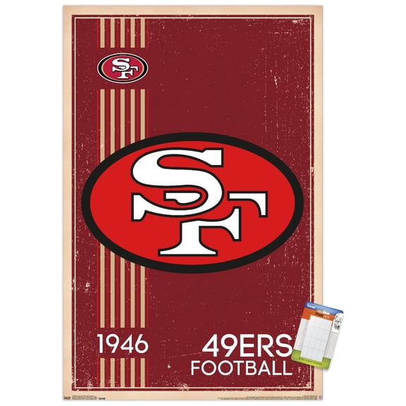 NFL San Francisco 49ers - Retro Logo 14 Wall Poster, 14.725" x 22.375"